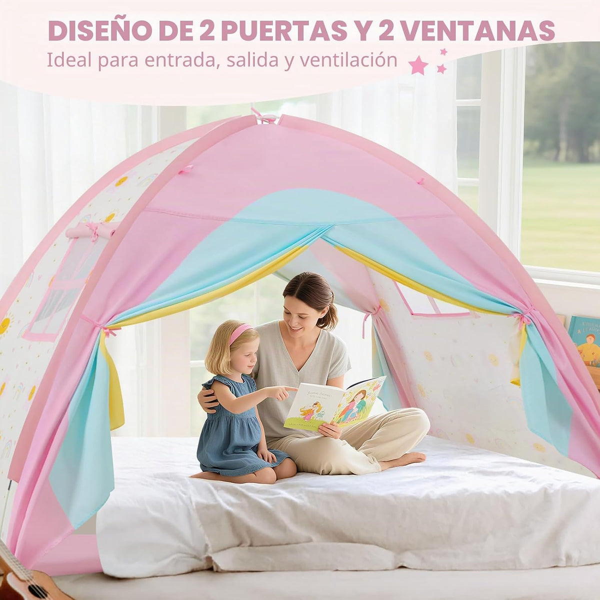 PIIKAGO Tienda de Cama Individual para Niños, Dosel de Cama Tamaño...