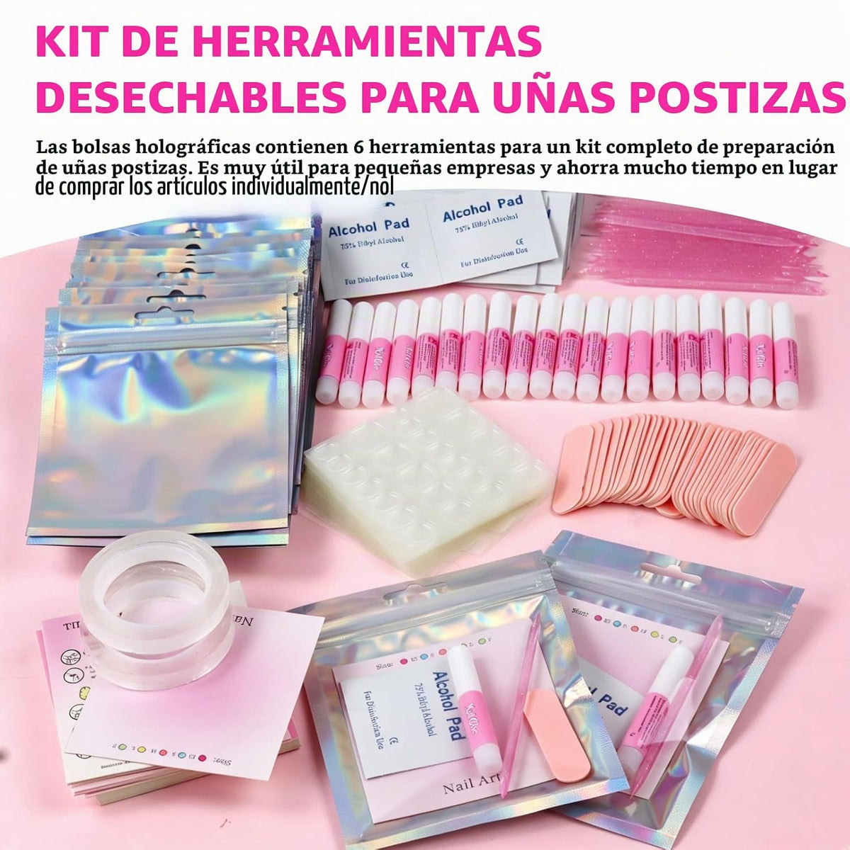 ESUOHYM 20 juegos de bolsas de embalaje de uñas para suministros de...