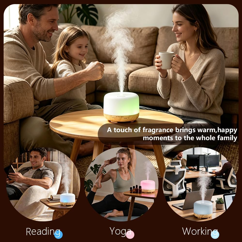 Difusor de aceite esencial, humidificador ultrasónico de niebla frí...