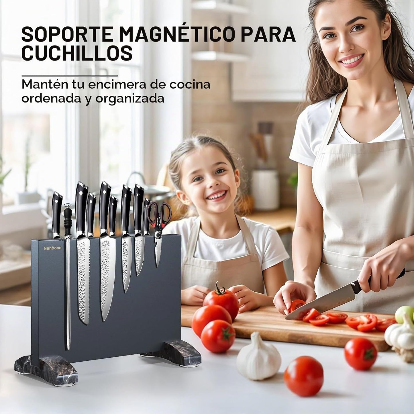 Nanbone Bloque Magnético para Cuchillos Sin Cuchillos, Soporte Magn...