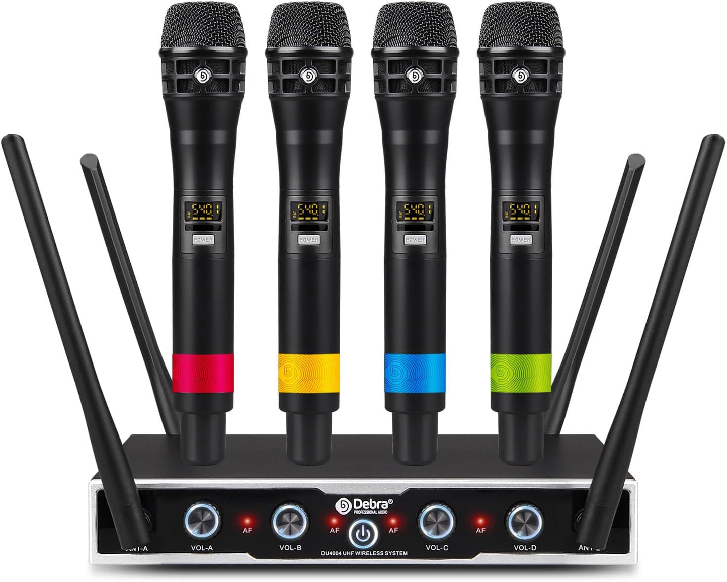 D Debra Sistema de Micrófono Inalámbrico Audio Pro DU4004 UHF 4 * 1...