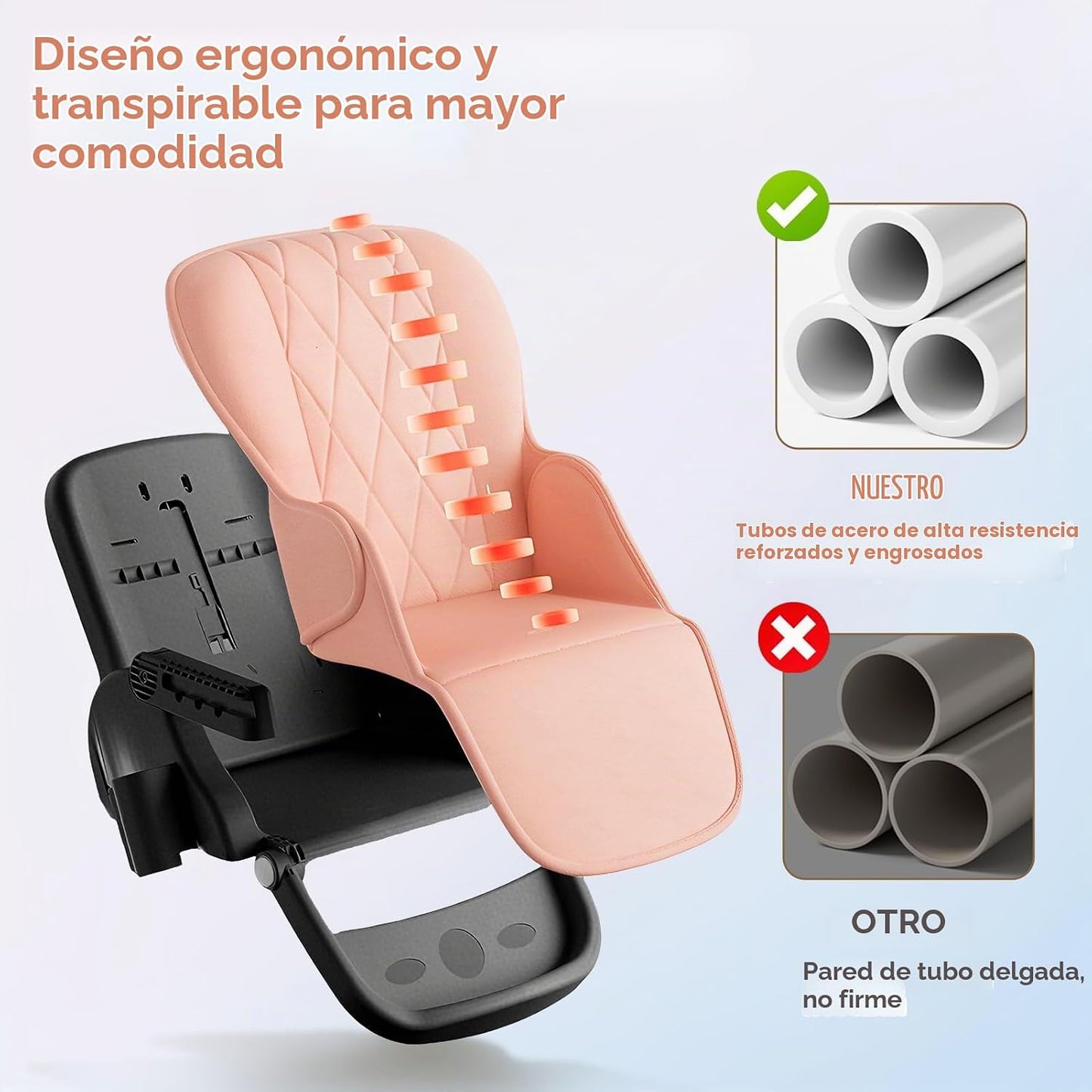 Sillas altas para bebés y niños pequeños, silla alta rosa para niña...