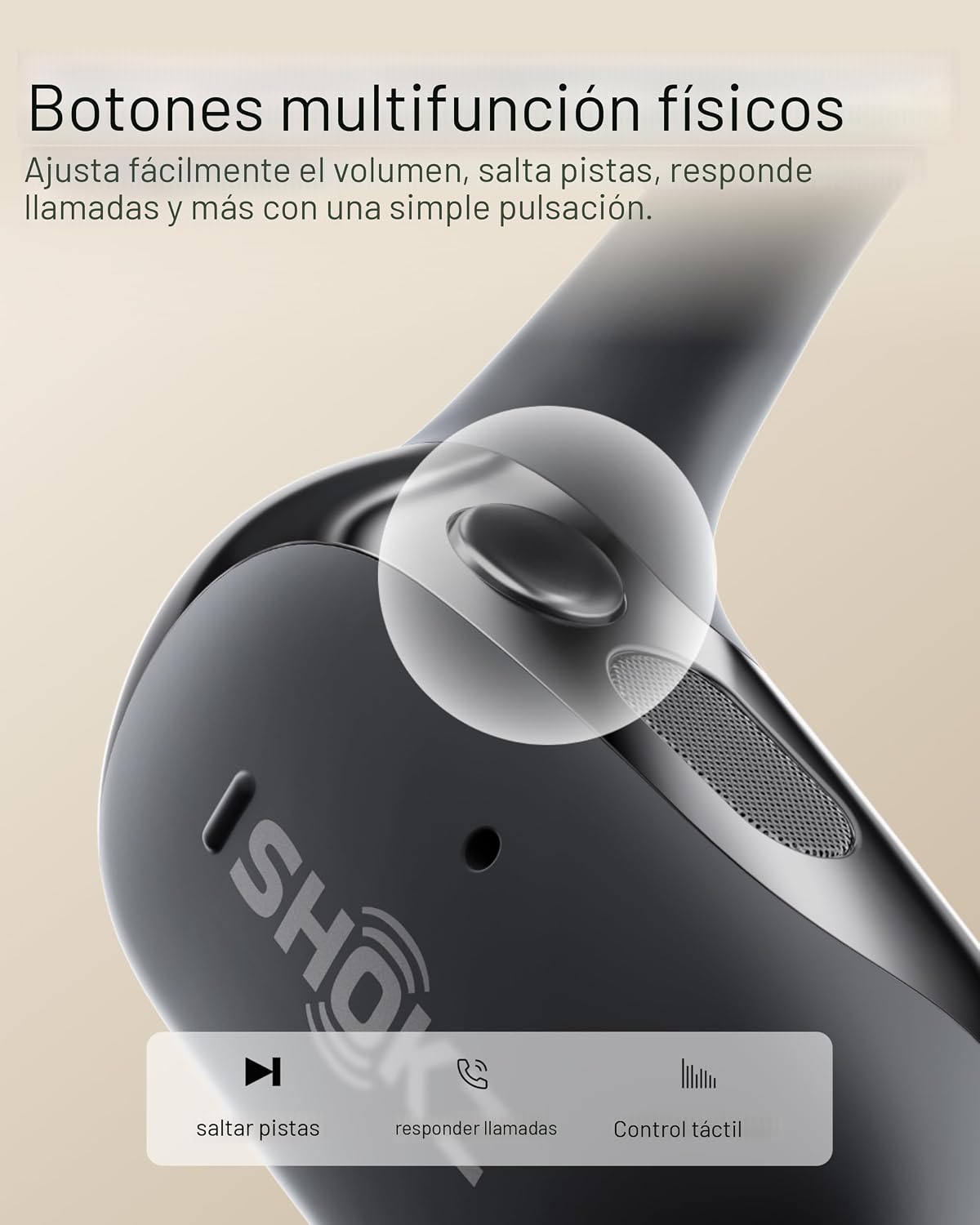 SHOKZ OpenFit 2 Auriculares Bluetooth con gancho abierto para la or...
