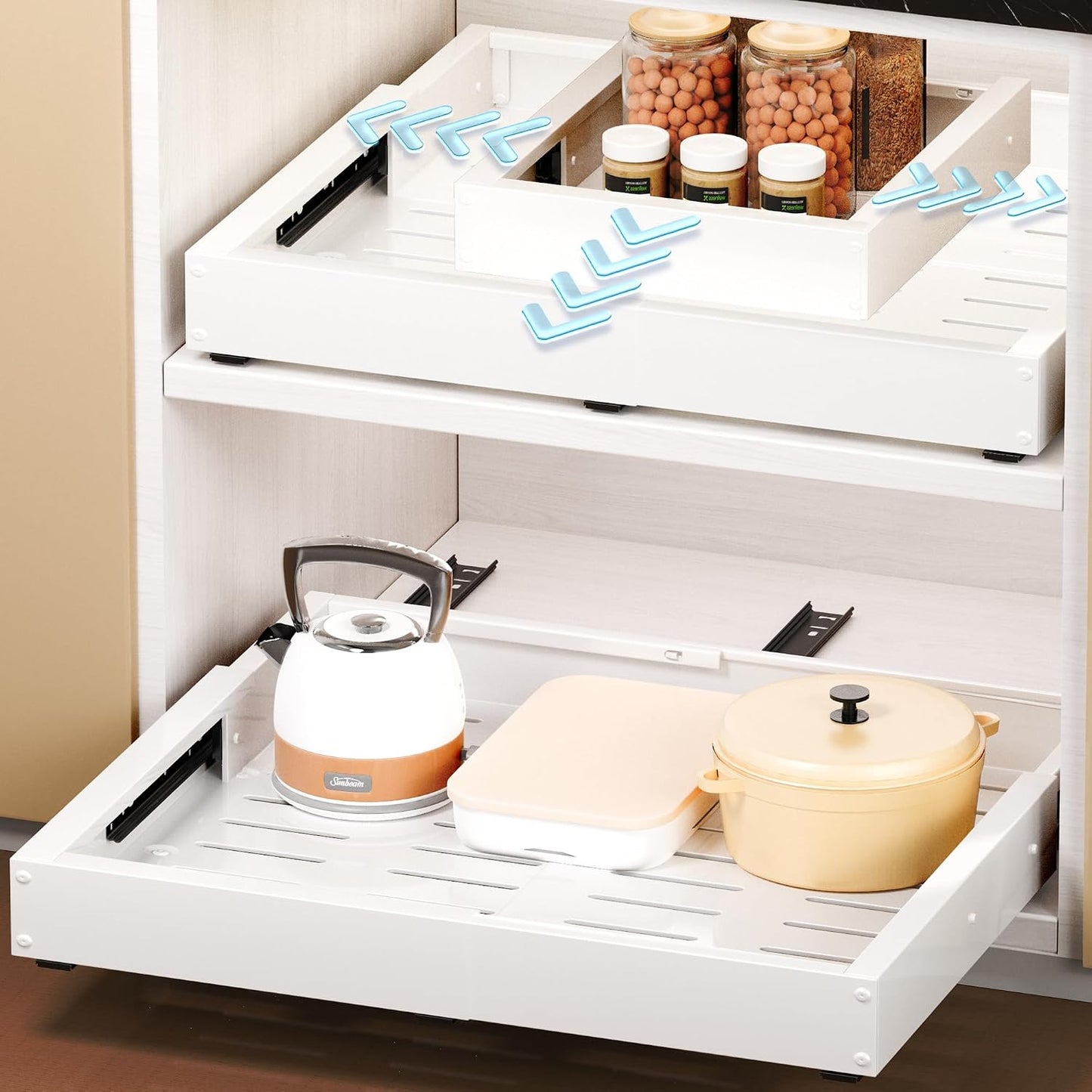 Makfoner 1 organizador de gabinete extraíble, ancho (12-19 pulgadas...
