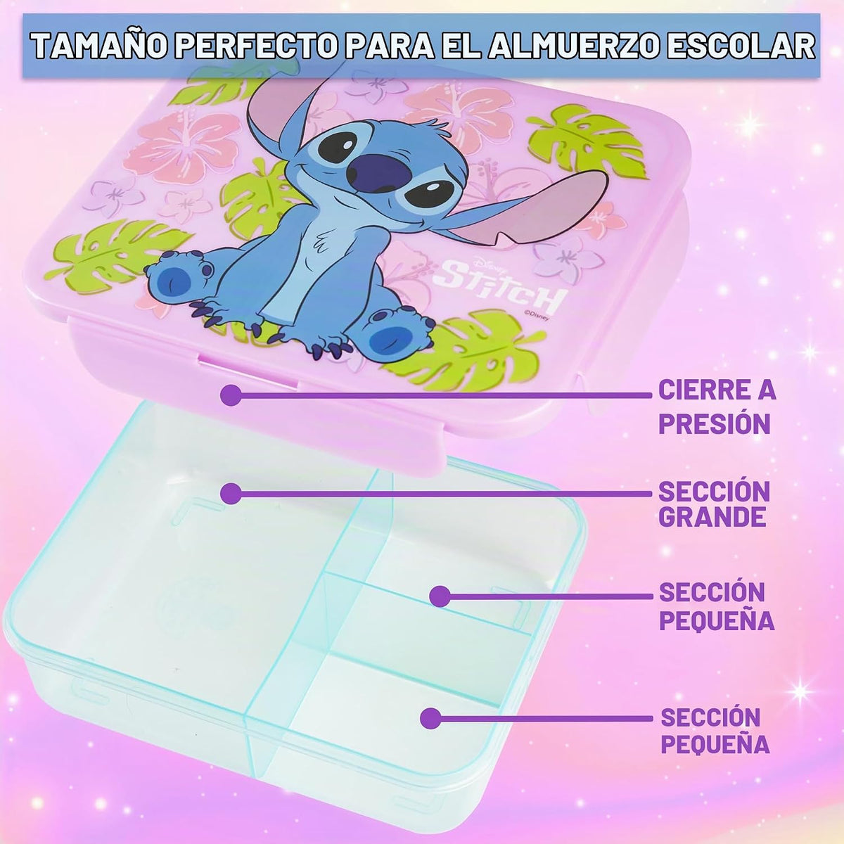Get Trend Disney Stitch - Juego de 2 cajas de almuerzo para niños c...