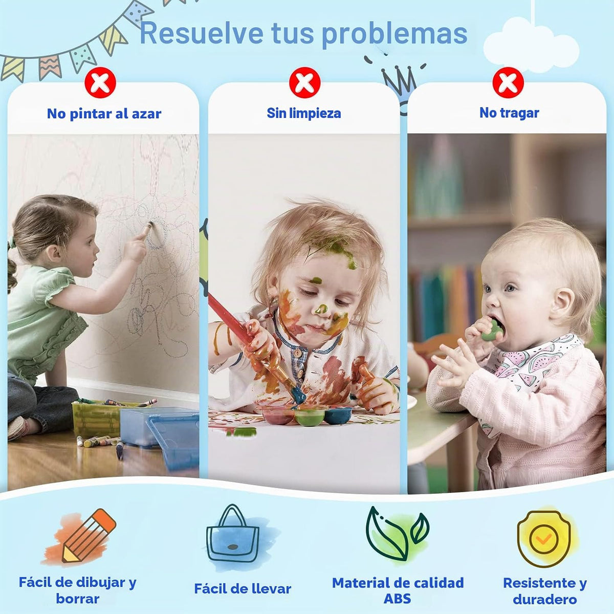 Kikidex - Juguetes para niños de 1 a 3 años, tablero magnético de d...
