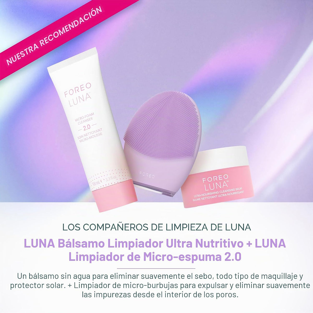 FOREO LUNA 4 Cepillo de limpieza facial - Masajeador facial reafirm...