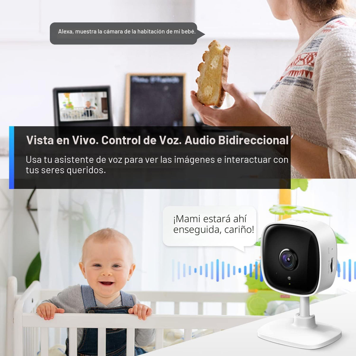 Tapo TP-Link - Cámara de seguridad 2K para monitor de bebé, cámara...