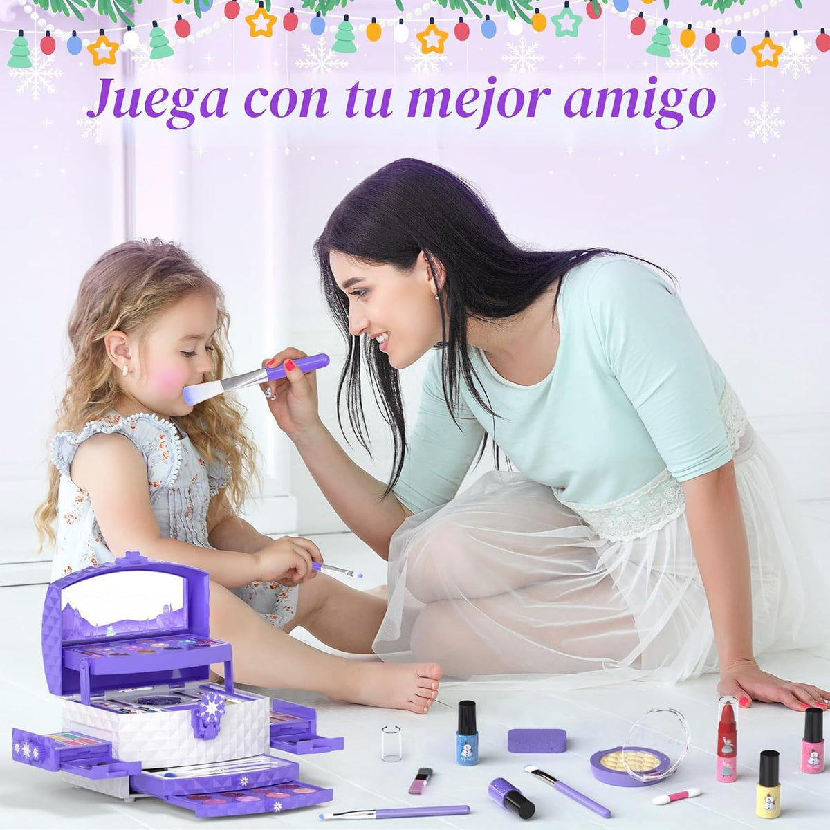 Kit de maquillaje de 57 piezas para niñas, juego de maquillaje cosm...