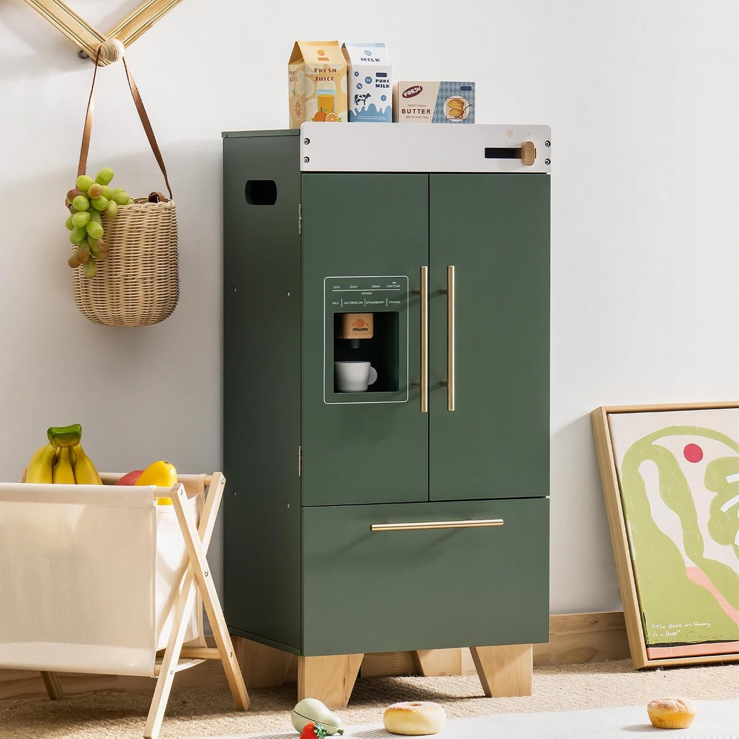 ROBOTIME Nevera de Juguete de Madera - Juego de Cocina de Juguete c...