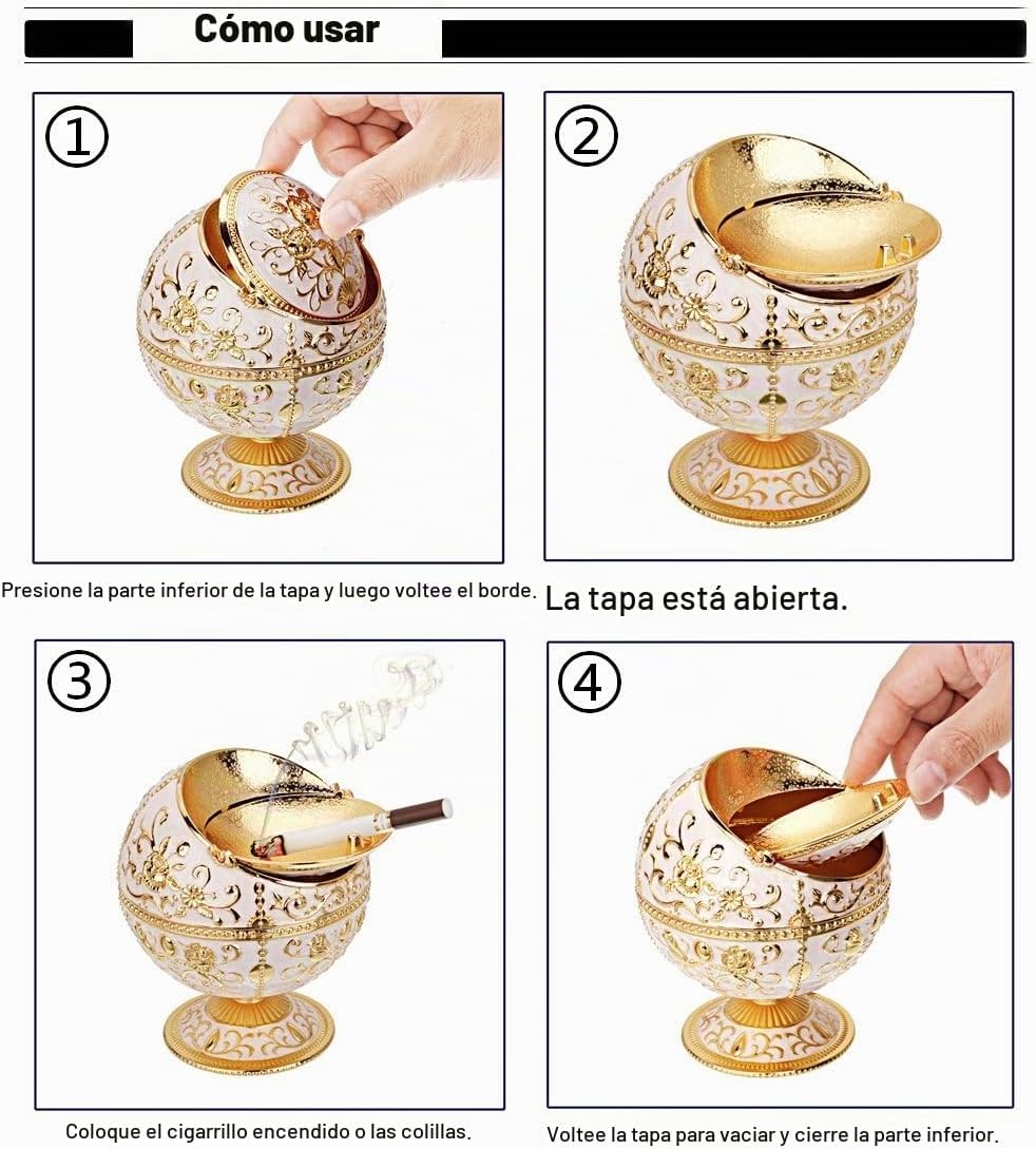 LAUYOO Cenicero resistente al viento con tapa para cigarrillos, de...