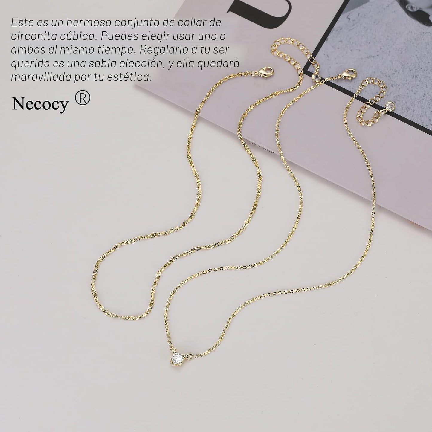 NECOCY - Collares delicados chapados en oro de 14k\/plata con circo...