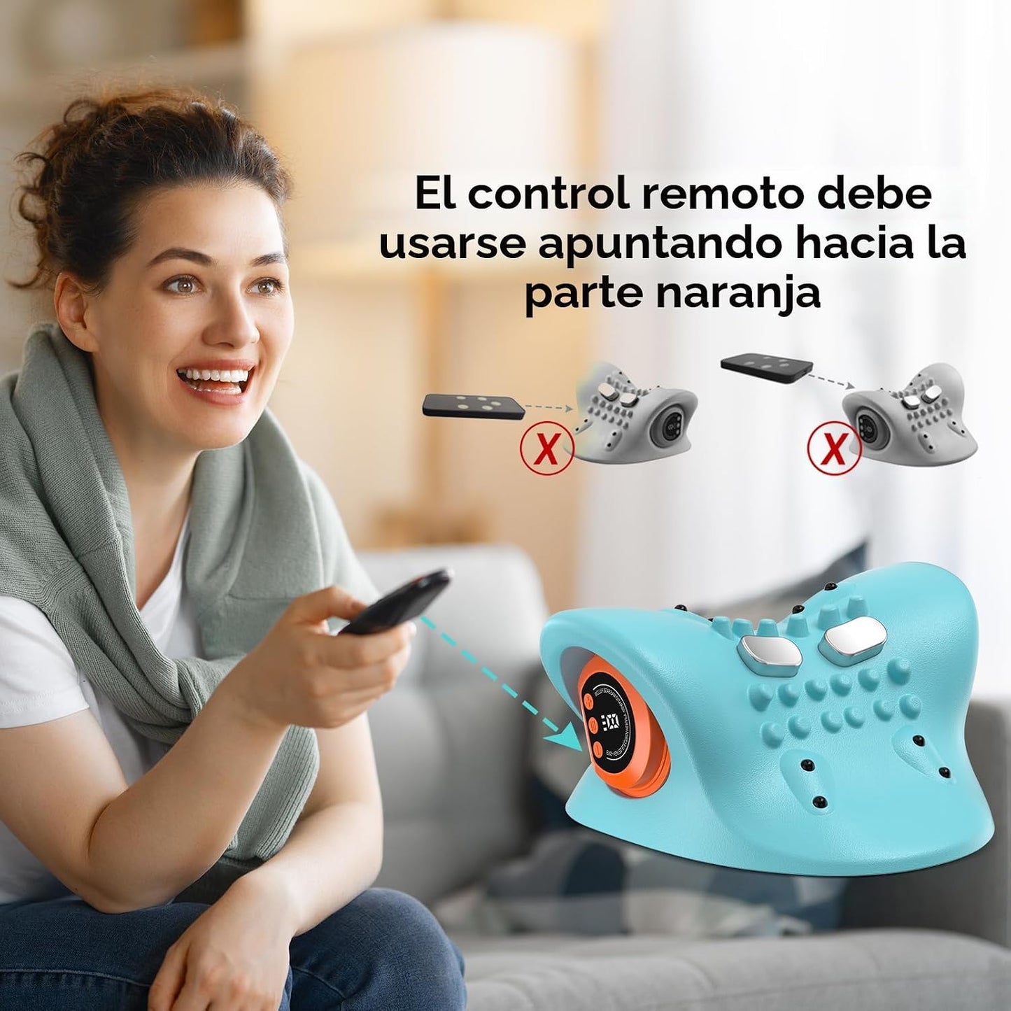 Smedz Masajeador de cuello portátil 2026 con calor, almohada de tra...