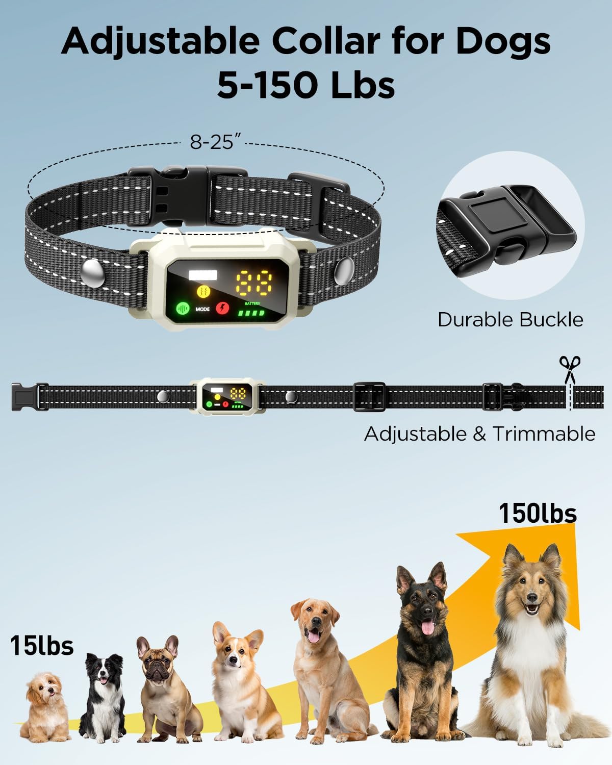 BLACKDOG Collar militar de choque para perro, collar de entrenamien...