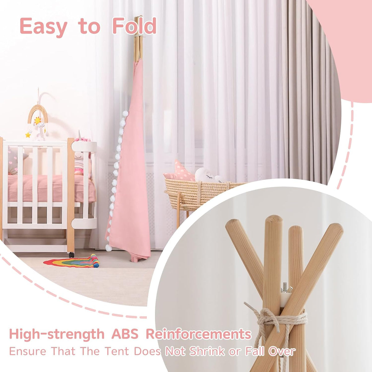 WIRHAO - Tienda de campaña tipi para niños con alfombra acolchada,...