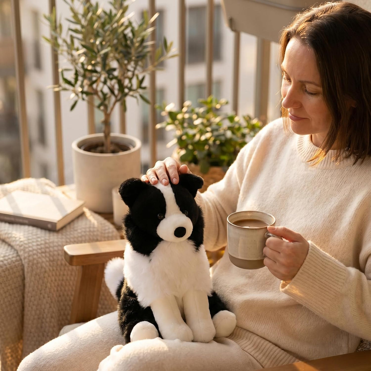 WEIGEDU Border Collie Animal de Peluche Juguete de Perro, 12 Pulgad...