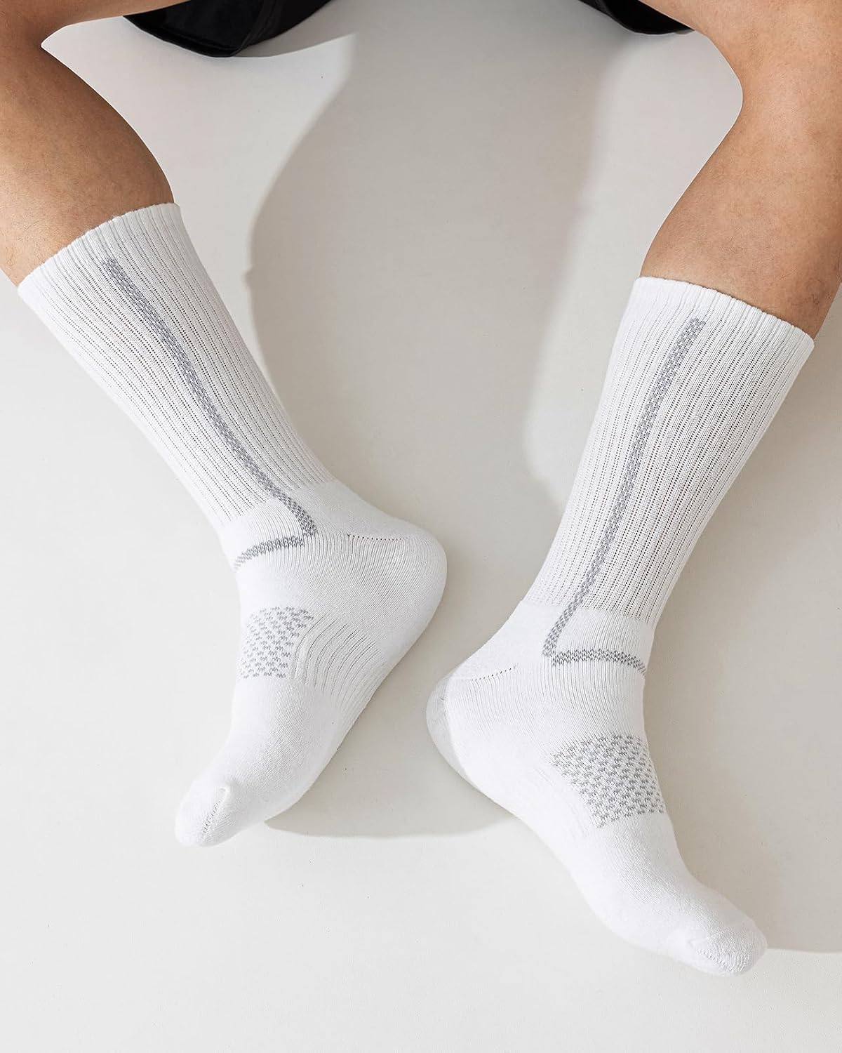 Niorasen Calcetines de trabajo de algodón para hombre, 5 pares de c...