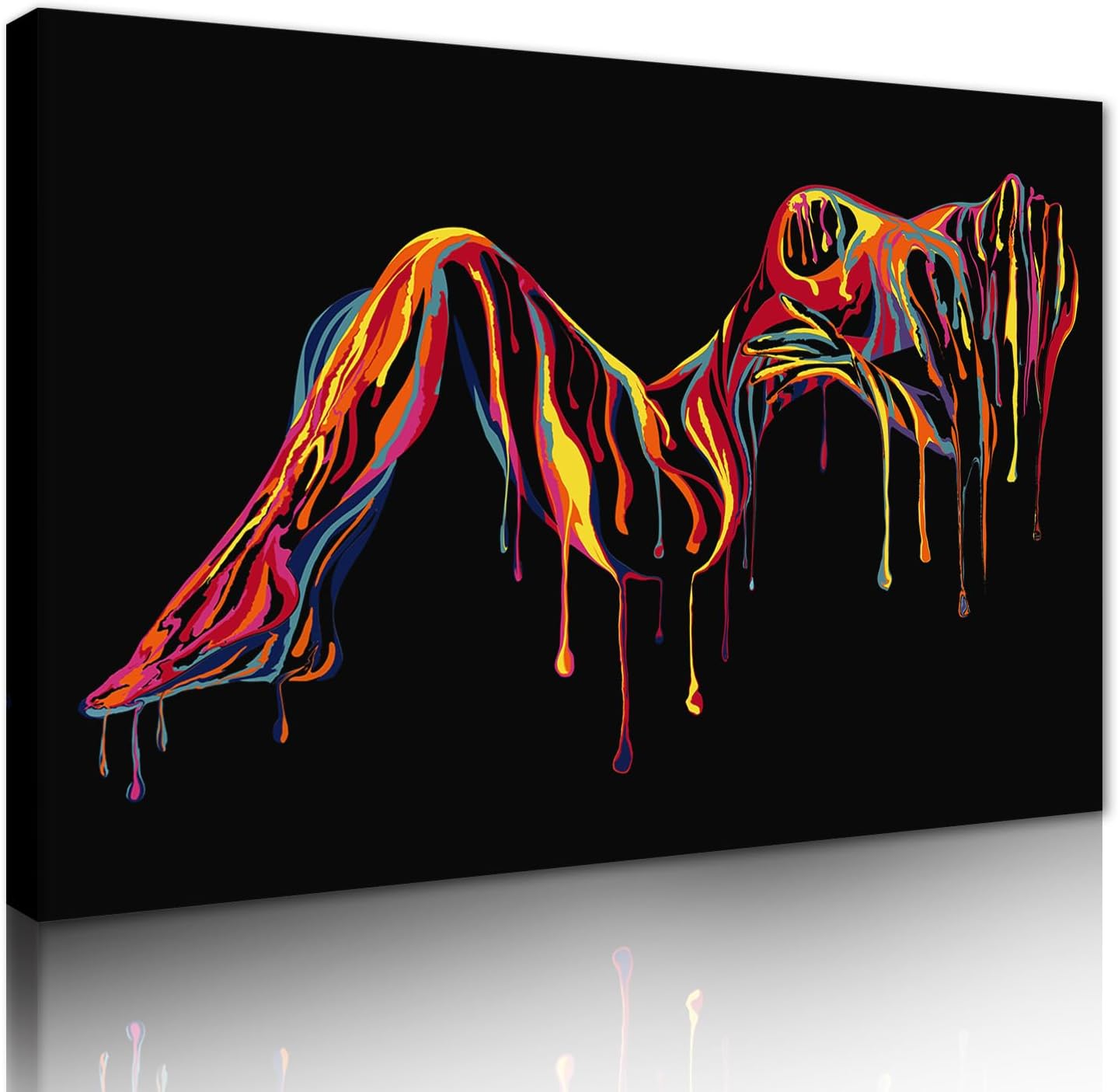 Pintura corporal de mujer sexy sobre lienzo, arte de pared, desnudo...