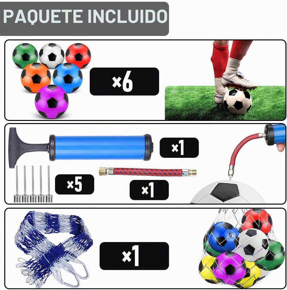 DHYLRICHER Paquete de 6 pelotas de fútbol cristianas de donación be...