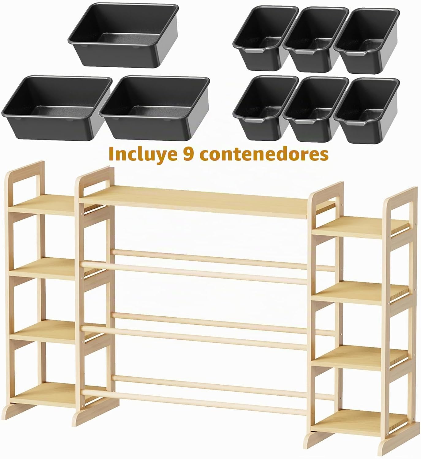 SpaceAid Organizador grande de almacenamiento de juguetes, 9 estant...