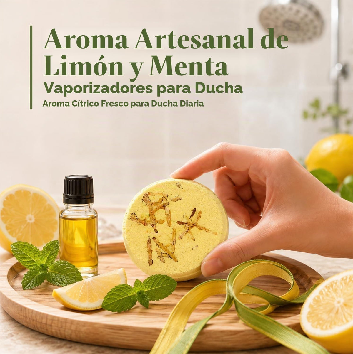 SWCANDY - Vaporizadores de ducha de limón y menta, paquete de 8 uni...