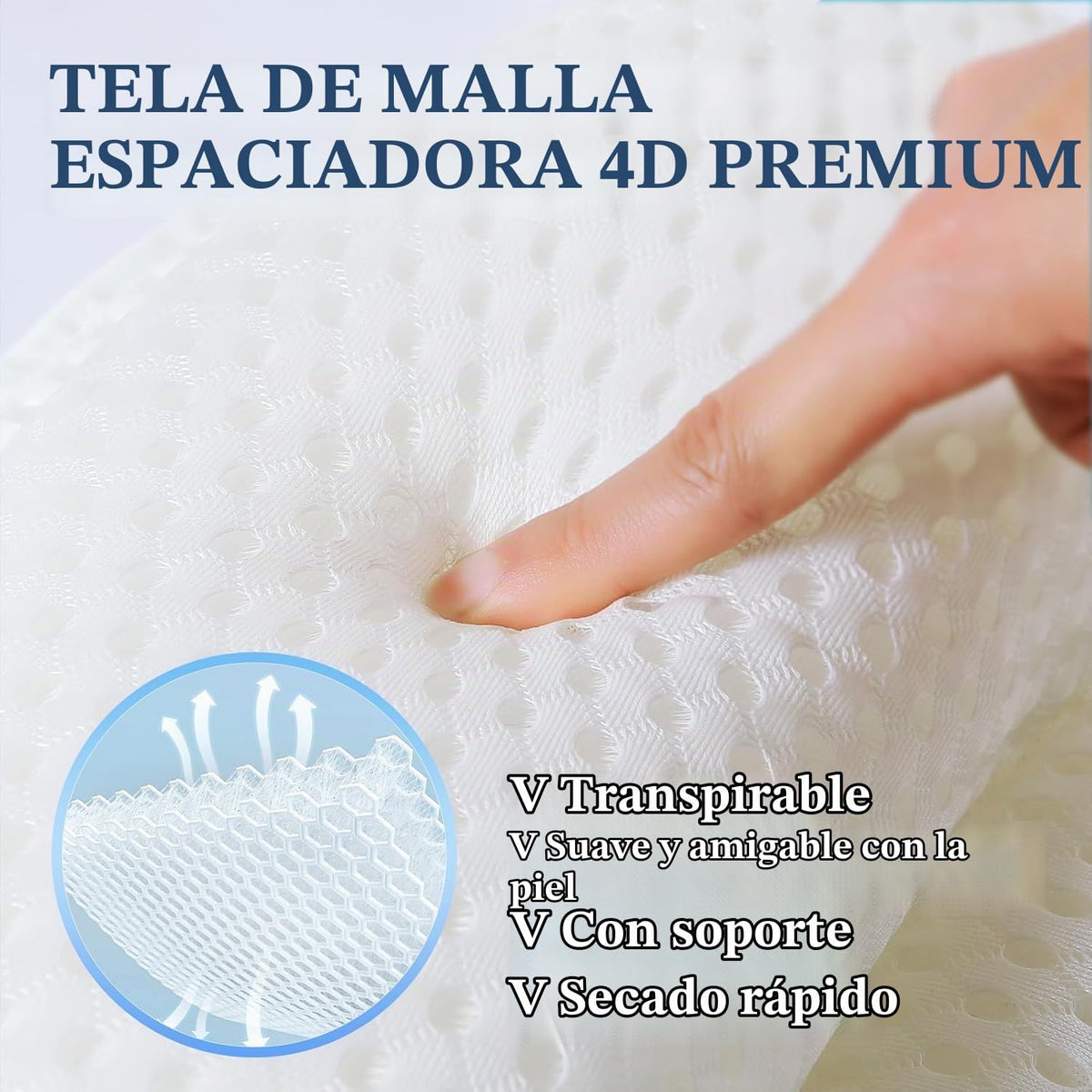 Newivi Cojín respirable portátil del asiento, suave plegable para e...