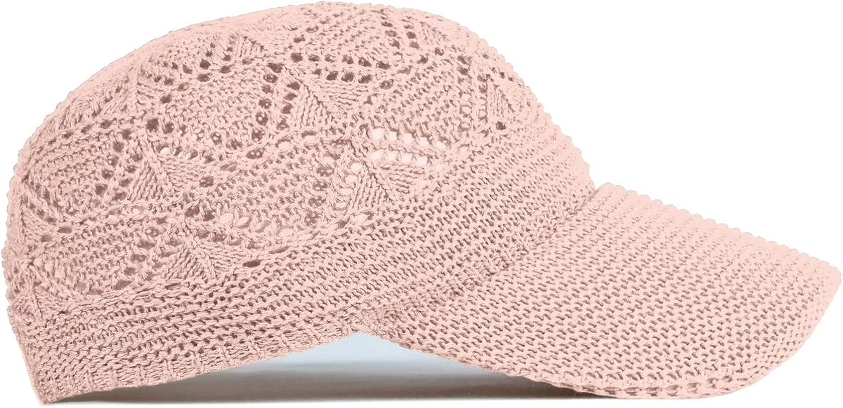 FASHIXD Gorra de béisbol de malla tejida para mujer, de hilo de ver...