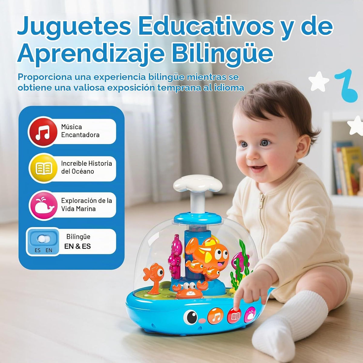 Juguetes para bebés de 6 a 12 meses, juguetes para bebés que presio...
