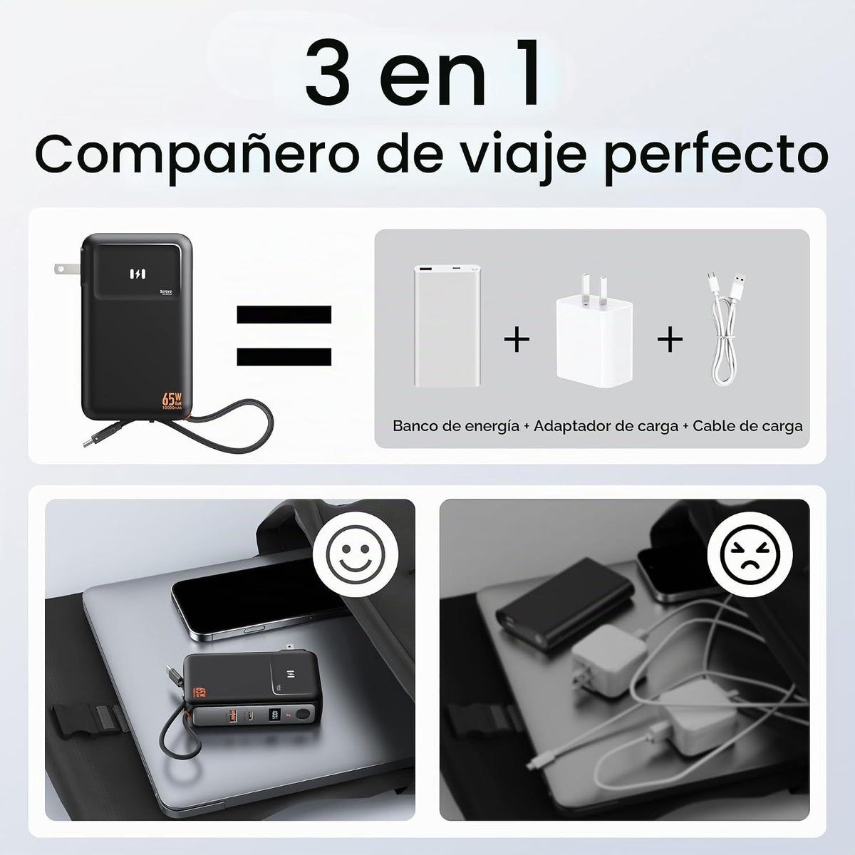 Selore&amp;S-Global - Cargador de teléfono portátil 3 en 1 con ench...