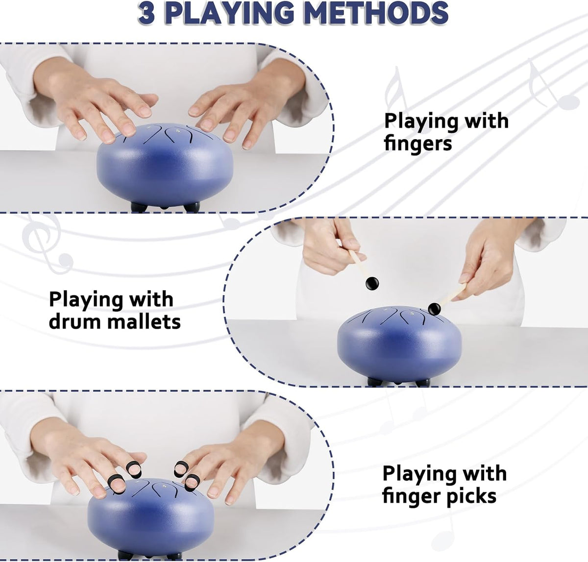 EASTROCK Tambor de lengua de acero para niños de 6 pulgadas, 8 nota...