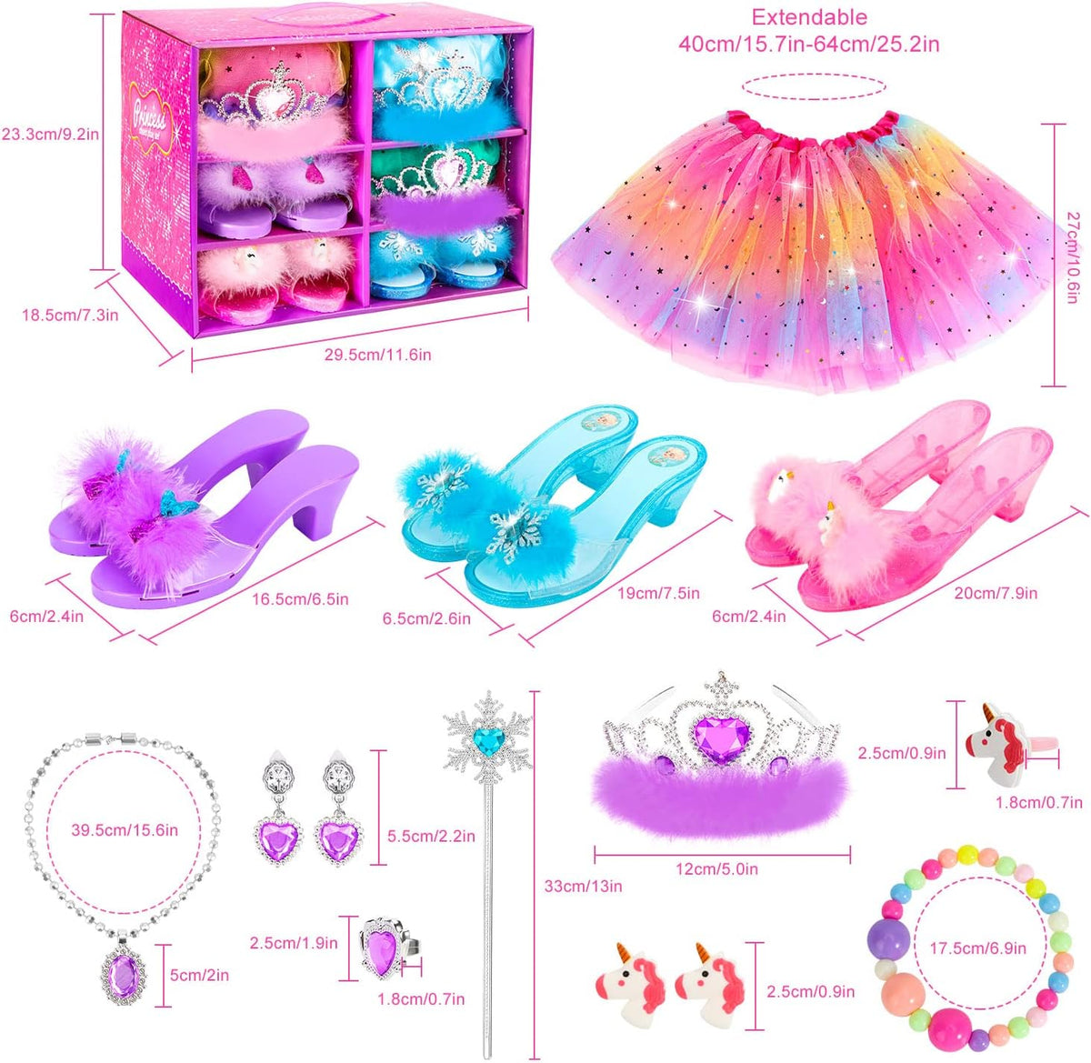 Juego de Zapatos de Vestir de Princesa, Juguetes de Vestir para Niñ...