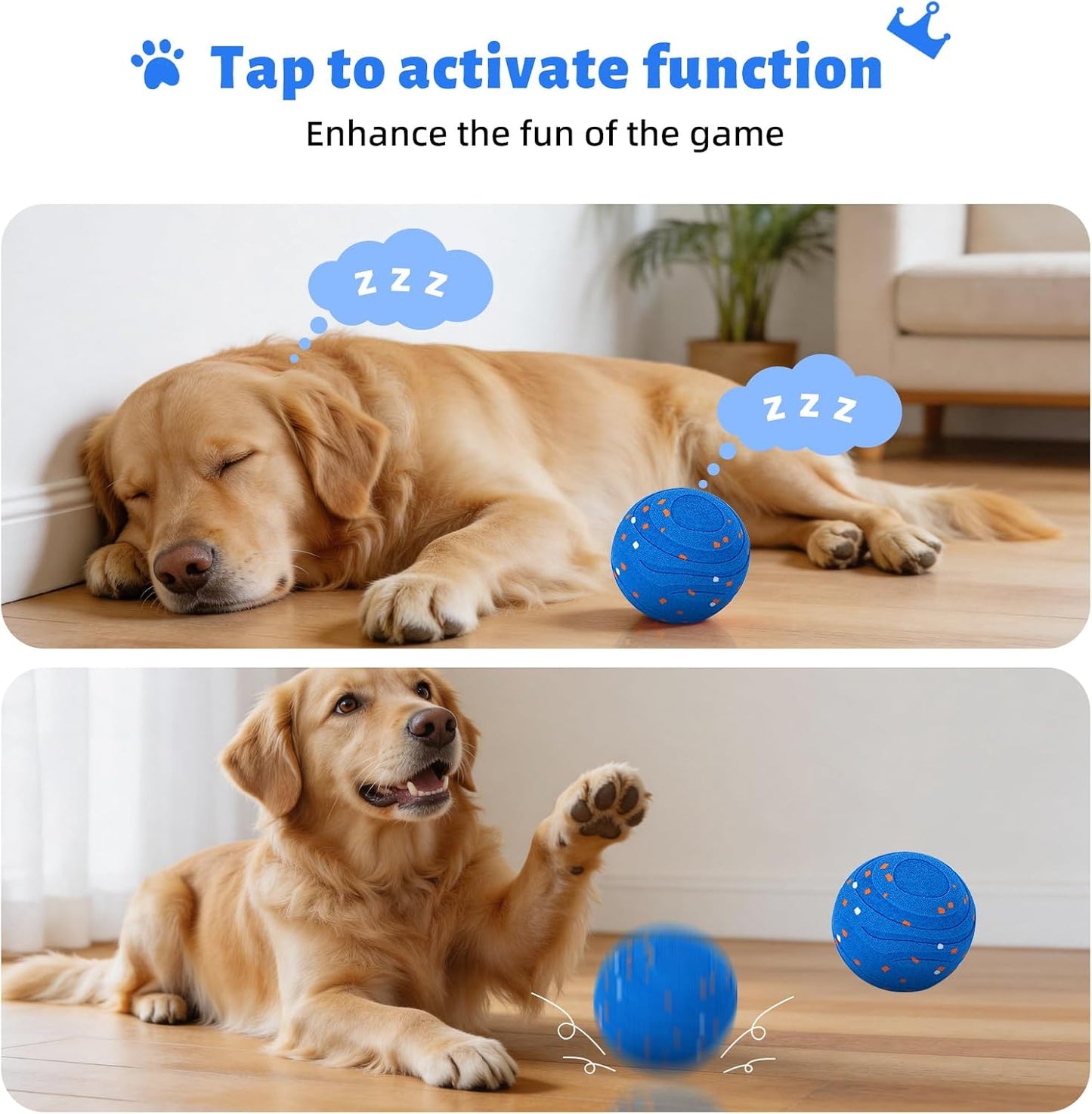 Pelota de juguetes inteligentes interactivos para perros, movimient...
