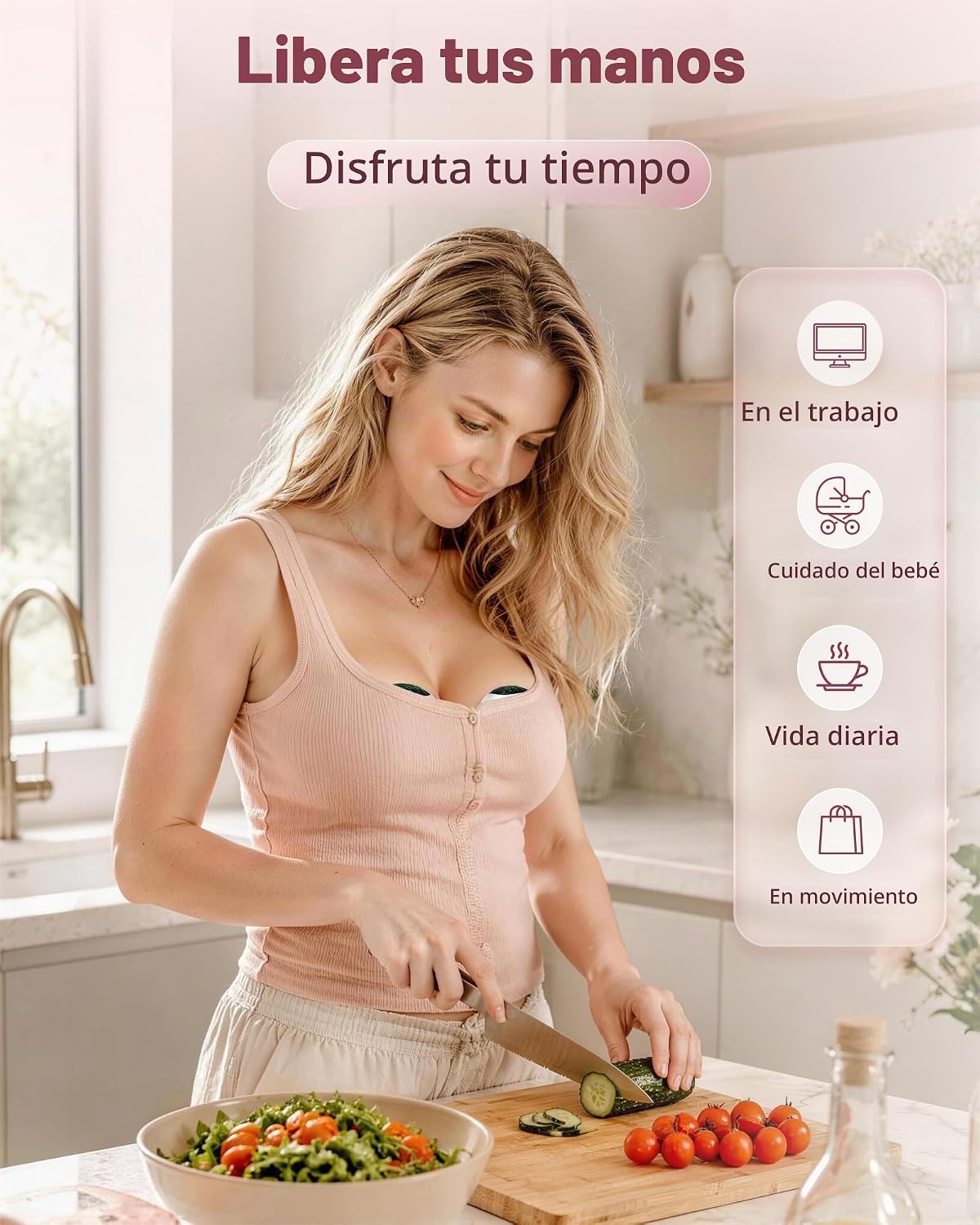 Lulia Extractor de leche manos libres, extractor de leche portátil...