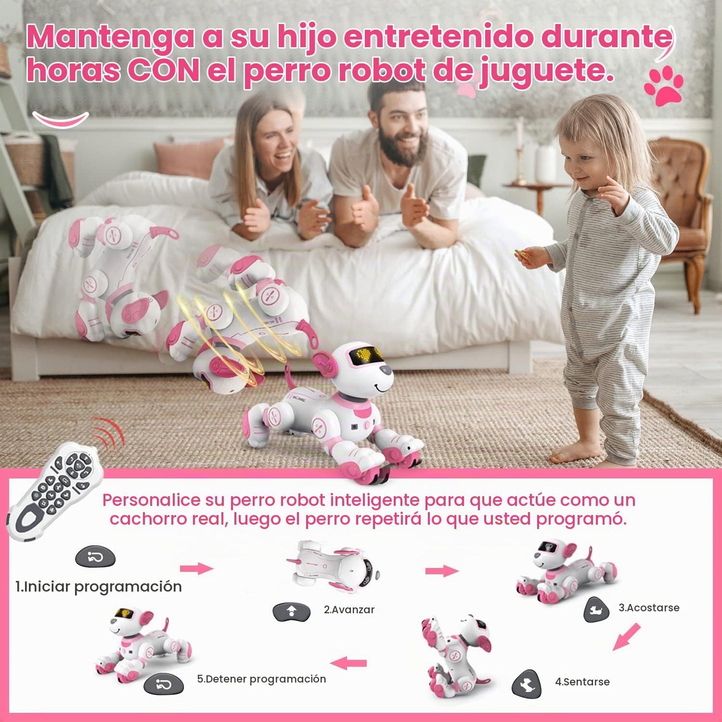 FUUY Juguetes de Perro Robot para Niñas, Juguetes Robot Interactivo...