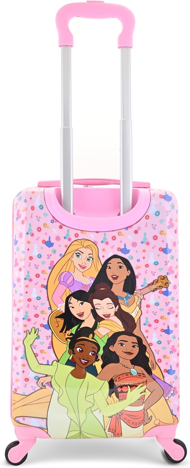 Disney Princess - Maleta rígida de 20 pulgadas, Tiana Rapunzel Moan...