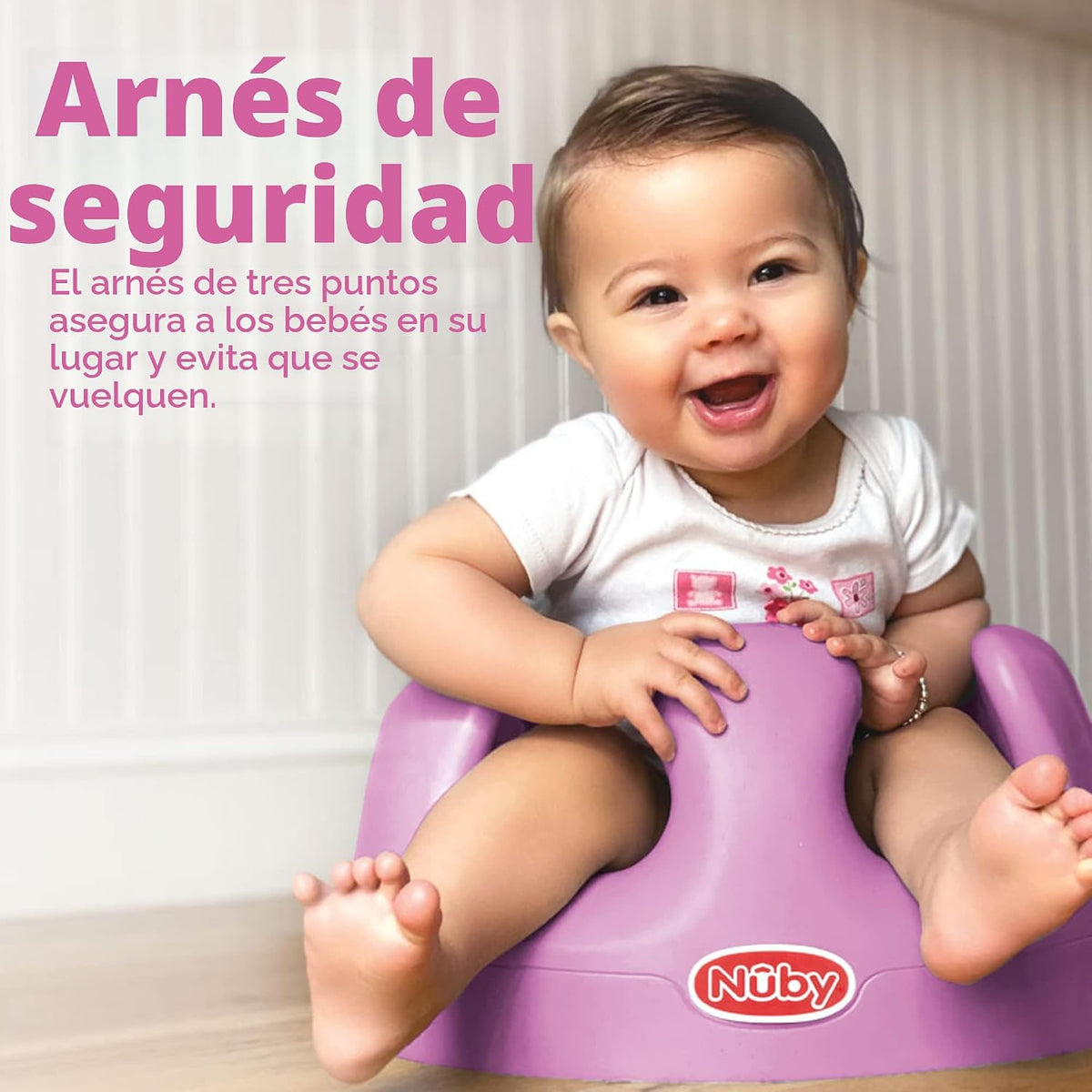 Nuby My Floor Seat - Silla de bebé portátil con cojín de espuma sua...