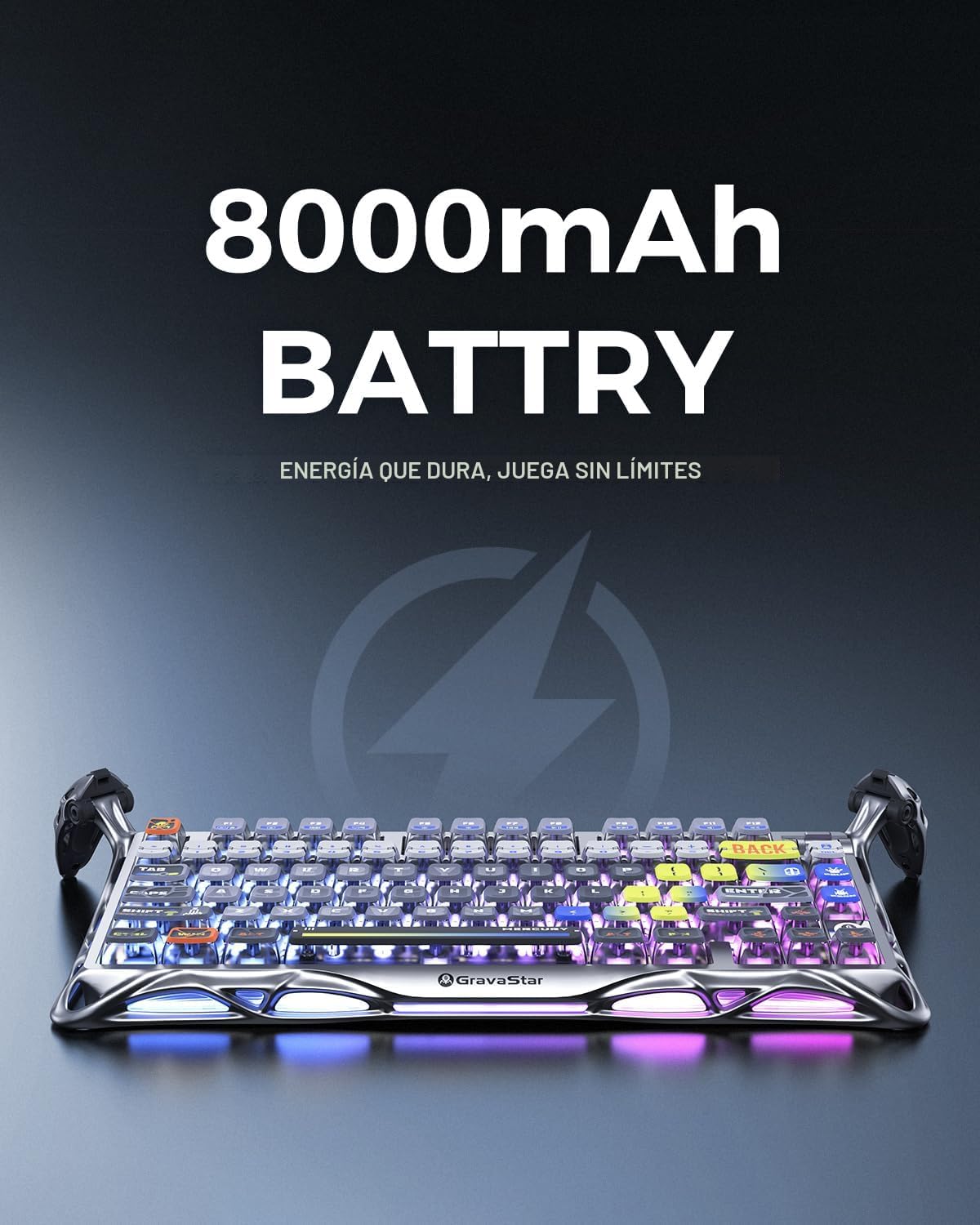 GravaStar Mercury K1 Pro Teclado mecánico inalámbrico para juegos,...