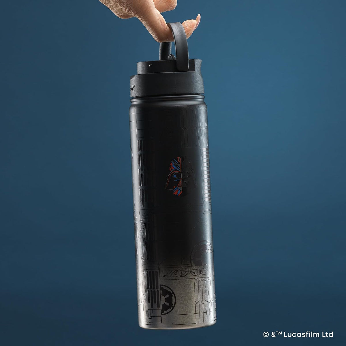 JoyJolt Star Wars - Botella de agua lineal de Darth Vader de acero...