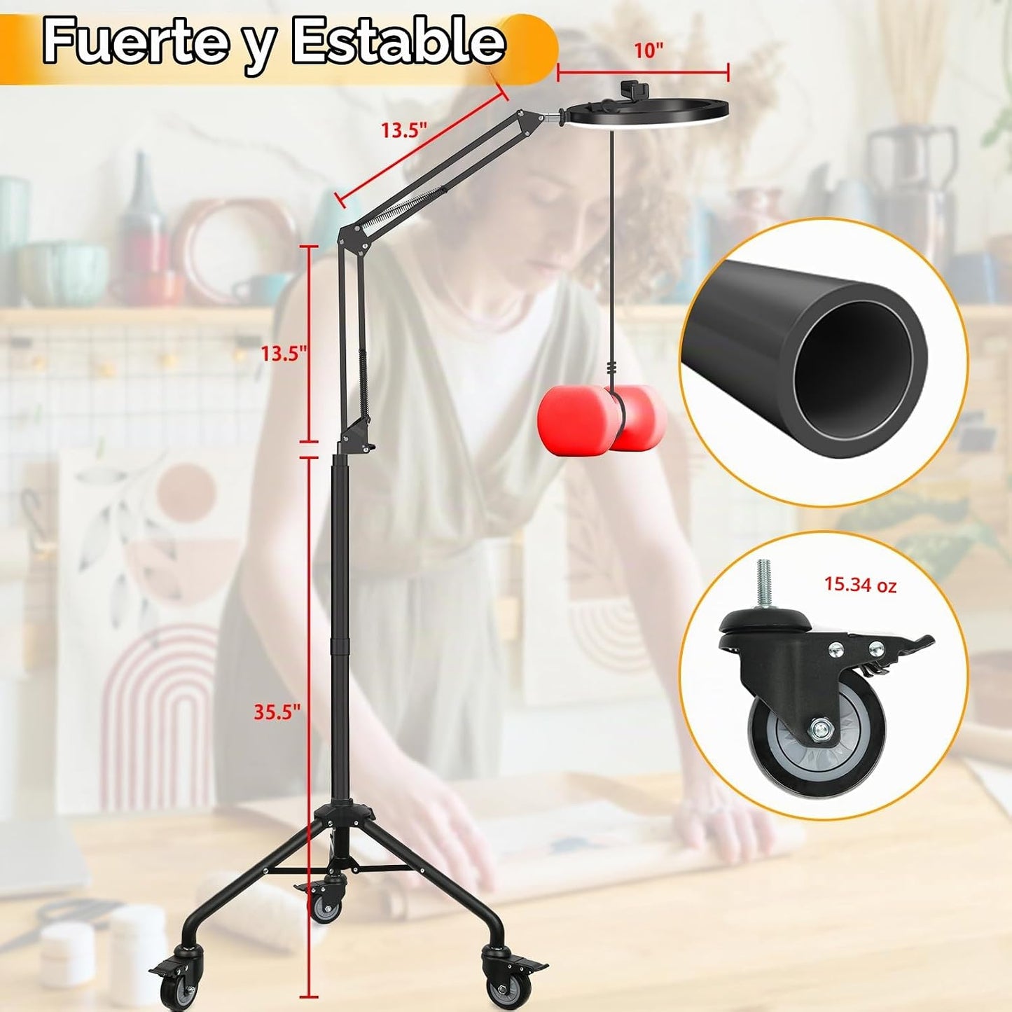 LUXSURE Trípode de luz de anillo para iPhone, anillo de luz con sop...