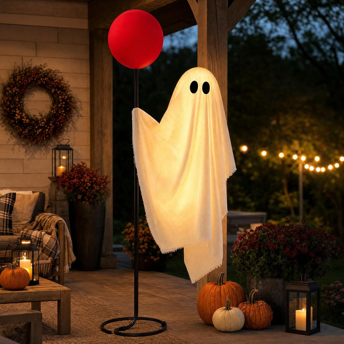 Decoraciones de Halloween al aire libre, fantasma de tamaño natural...