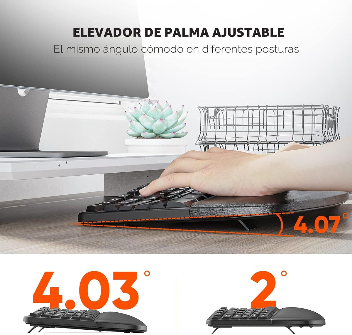 MEETION Teclado y mouse ergonómicos, teclado inalámbrico con mouse...