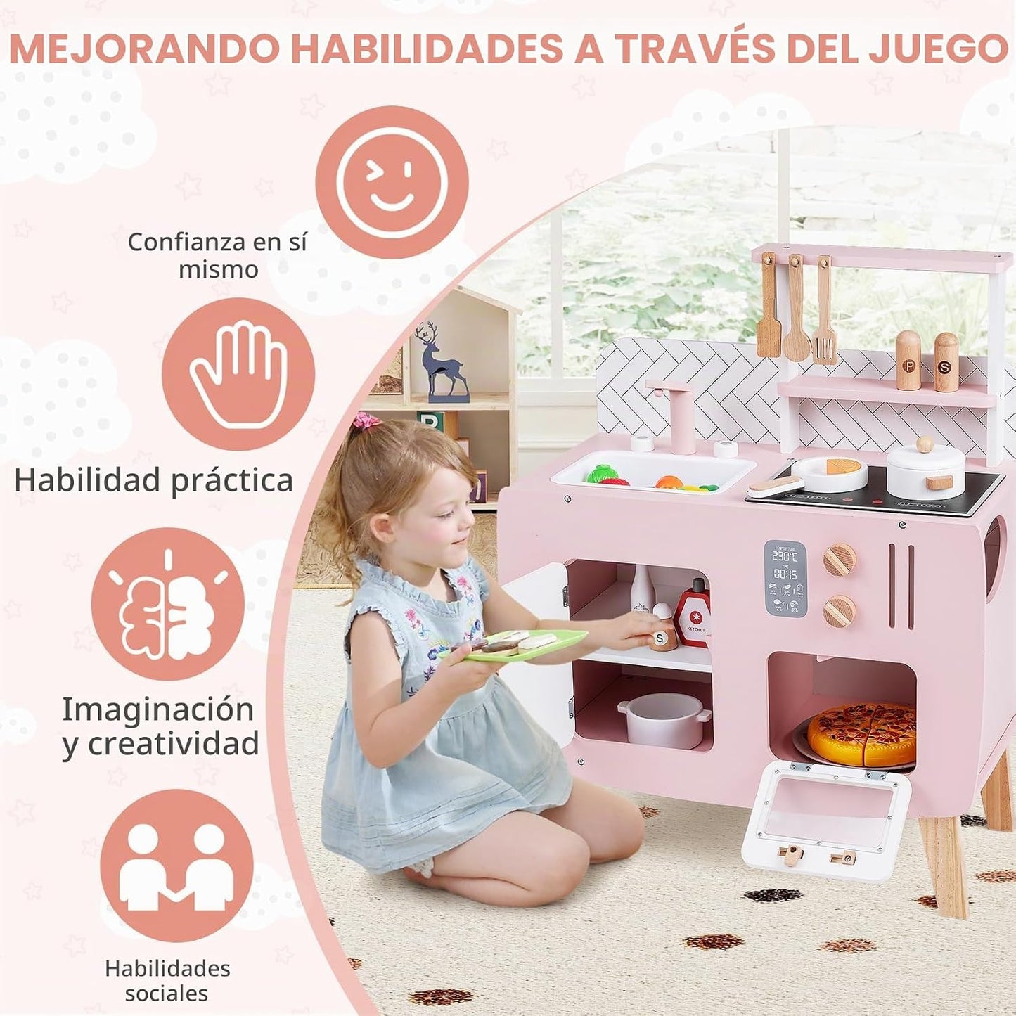 Costzon Juego de cocina para niños, juguete interactivo para niños...
