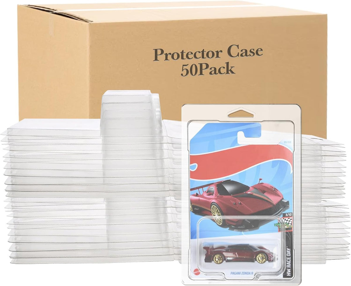 Funda protectora de 50 piezas compatible con Hot Wheels, estuche de...