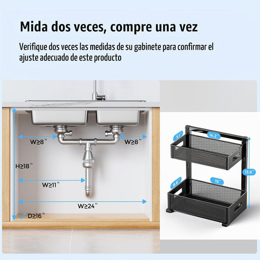 TISTAYA Organizador para debajo del fregadero, organizadores de caj...