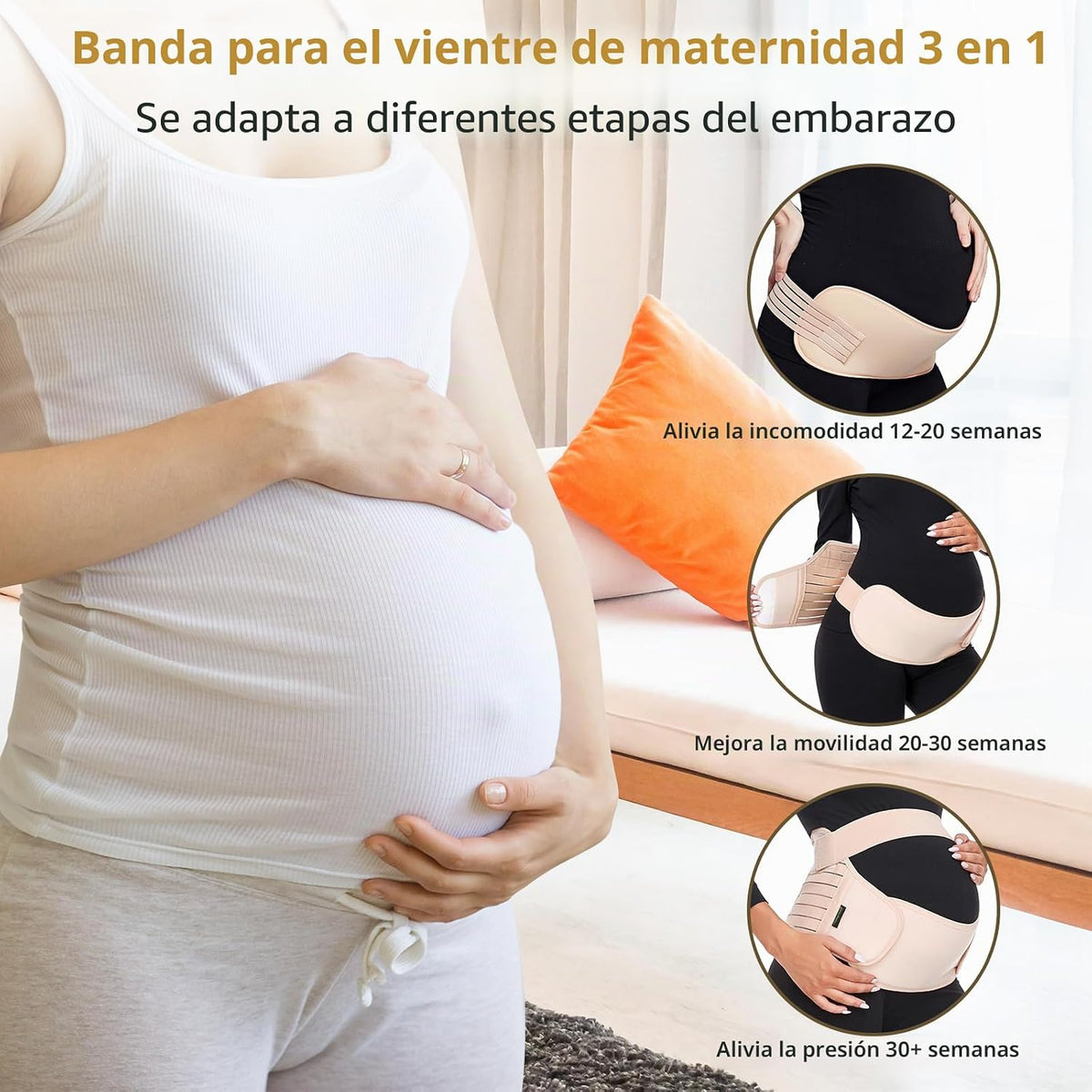 ChongErfei Cinturón de maternidad, cinturón de apoyo 3 en 1 para do...