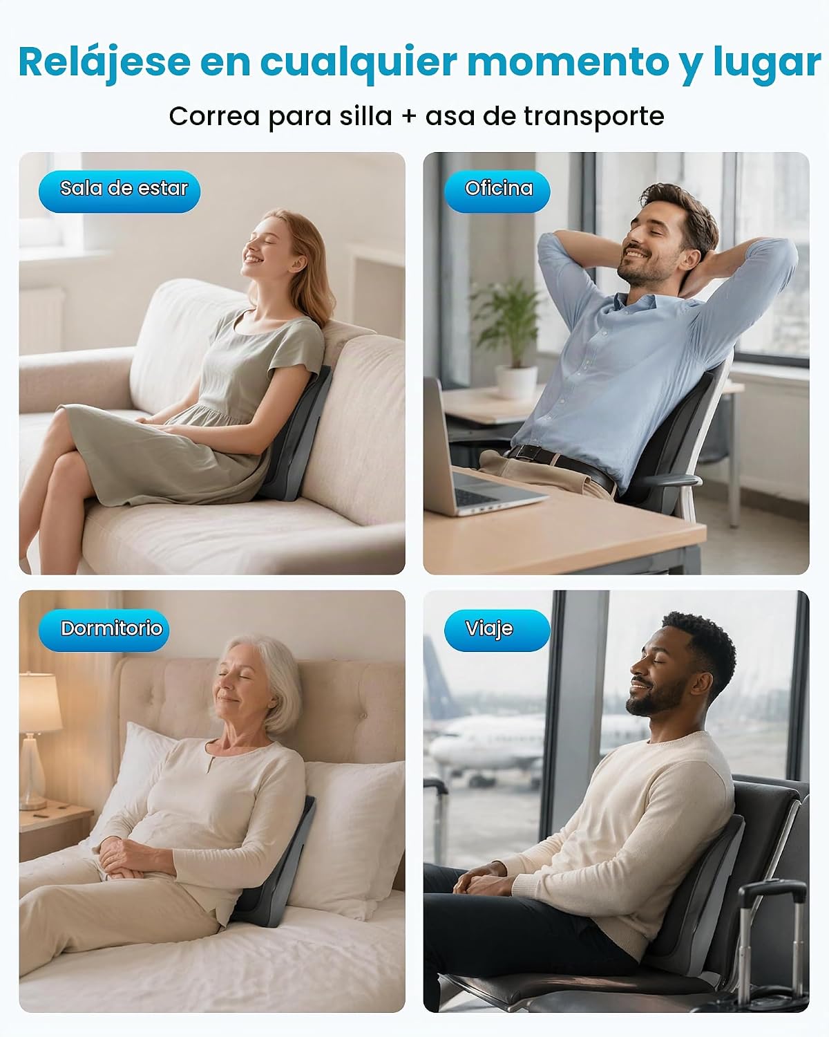 COMFIER Masajeador inalámbrico de cuello y espalda con calor, Shiat...