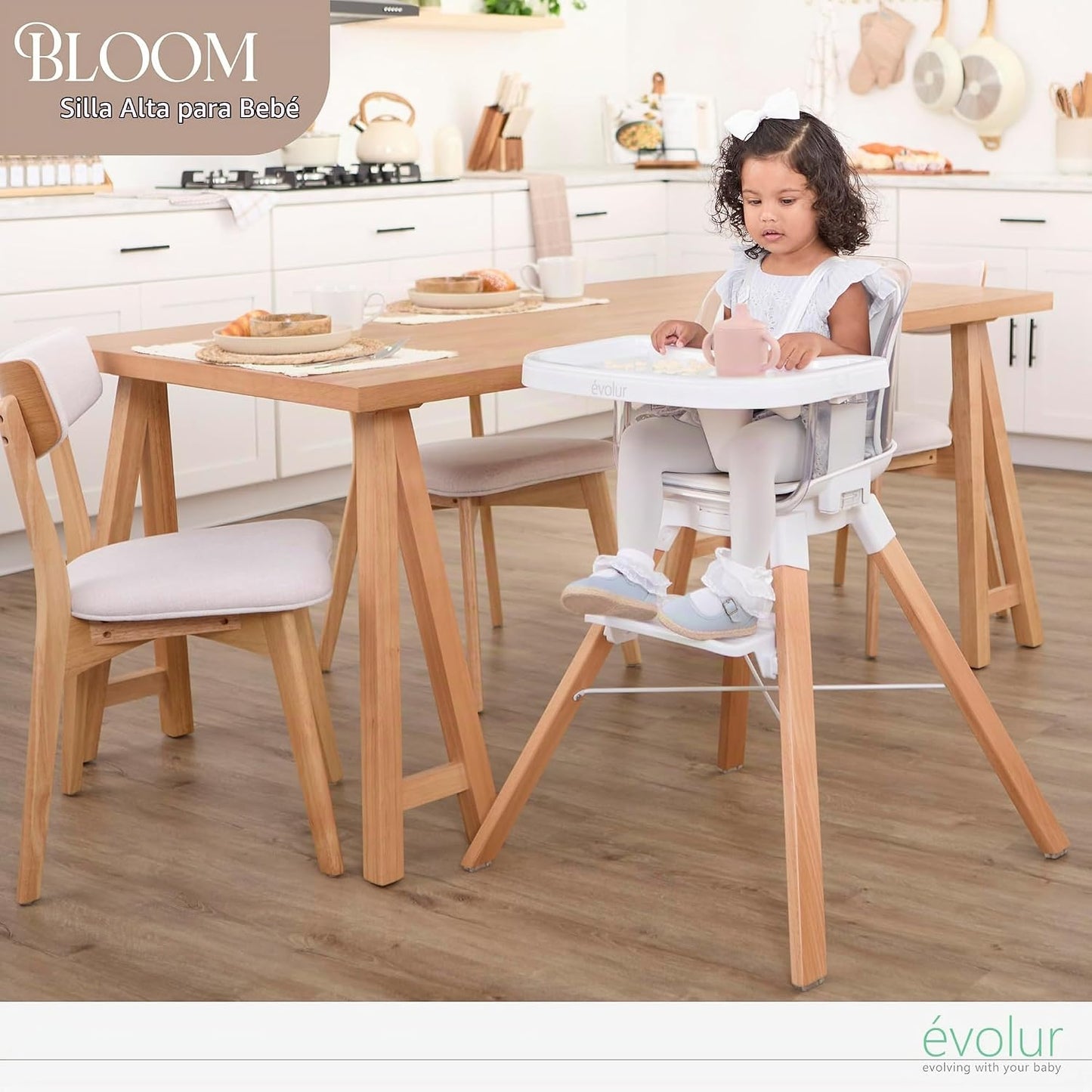 Evolur Silla alta de 360° Bloom, giratoria y convertible, con altur...