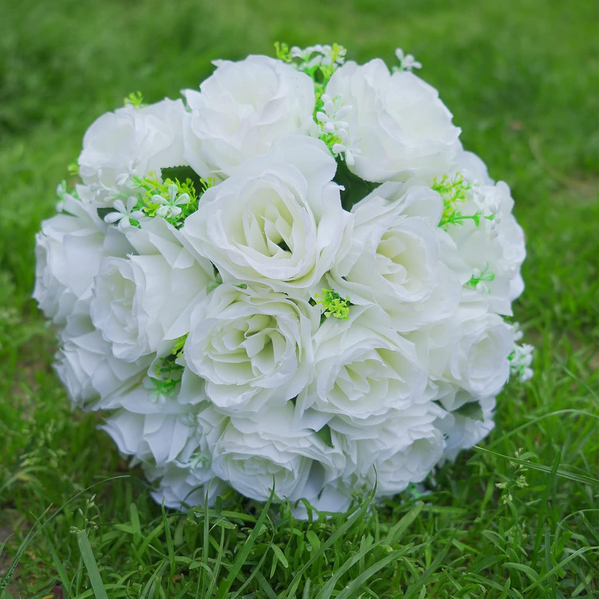 Ramos artificiales para novia y dama de honor, flor blanca nupcial...