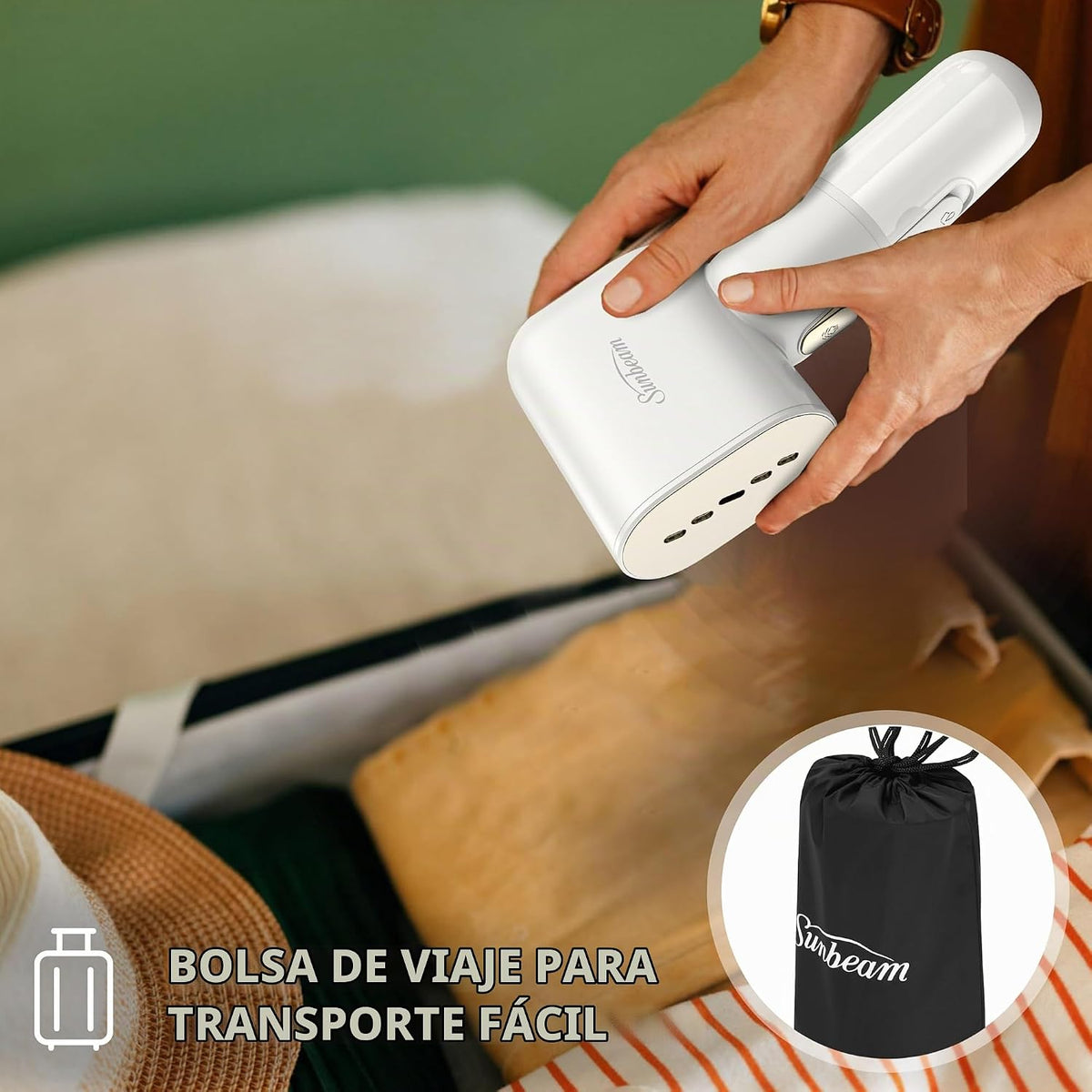 Sunbeam MiniPower 1000W Vaporizador Portátil para Ropa \u2013 Placa...