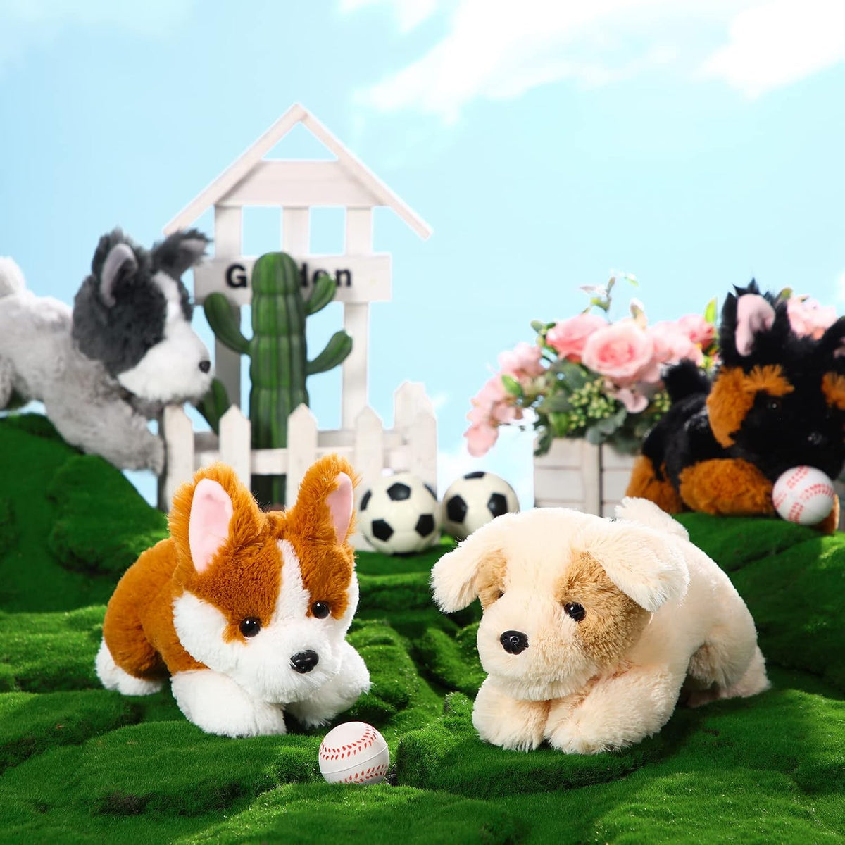 Suilung Paquete de 4 Peluches de Perro de 8 Pulgadas Juguetes de Pe...